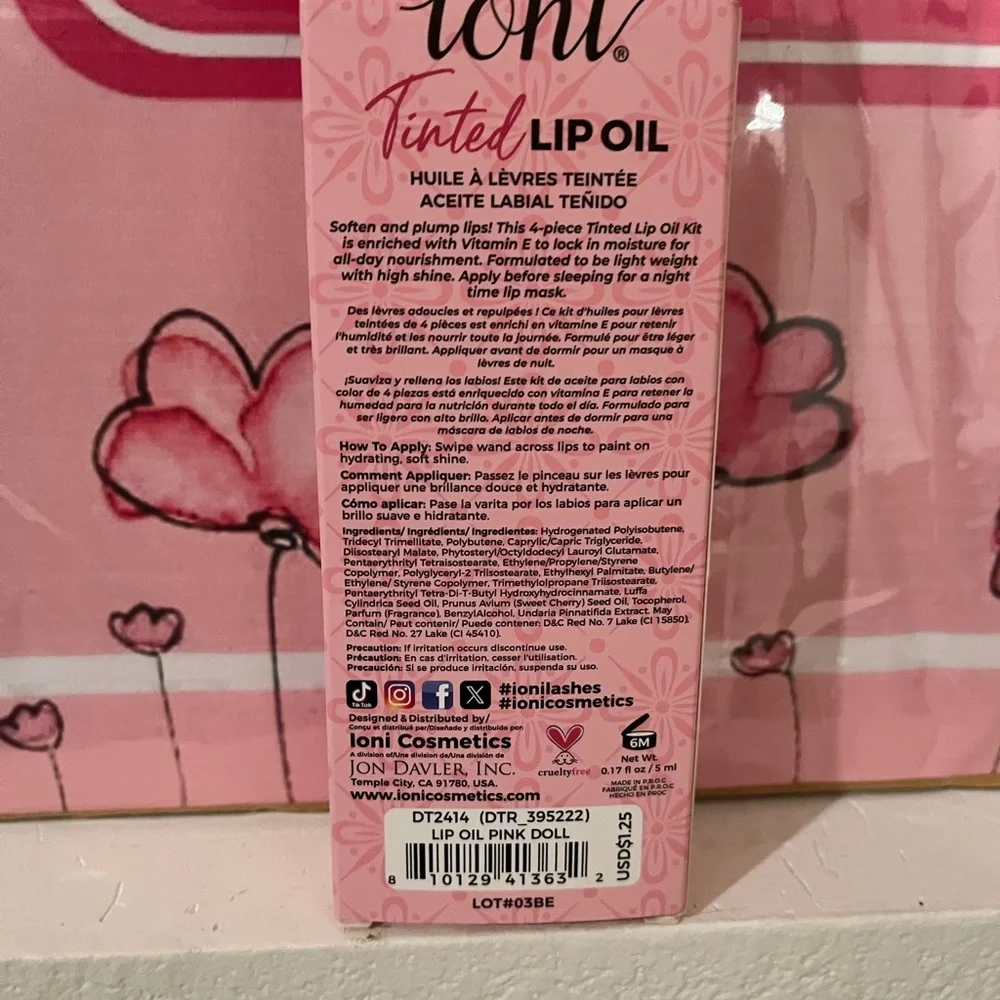 Ioni Tinted Lip Oil - Pink Doll - Picture 2 of 2